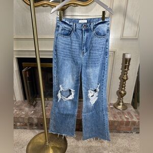 Vibrant M.I.U. Wide Leg Jeans 9 Distressed‎ Indie Sleaze Grunge